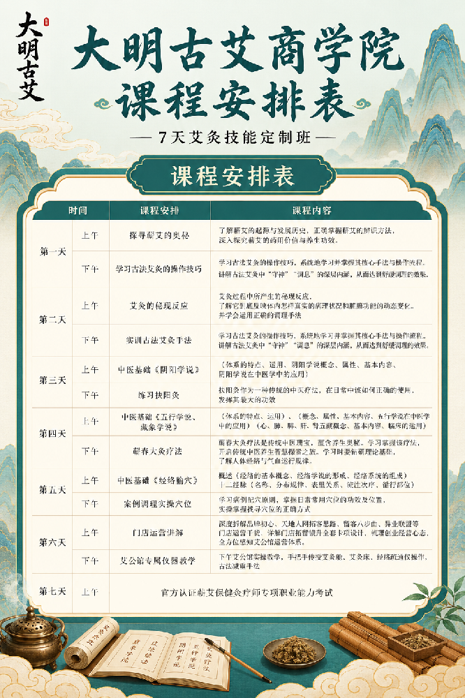 再出发｜大明古艾商学院6月艾灸师培训班 6 月 23 日即将开启！